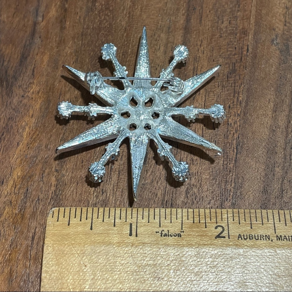 Vintage silver & blue starlight brooch - Picture 4 of 5